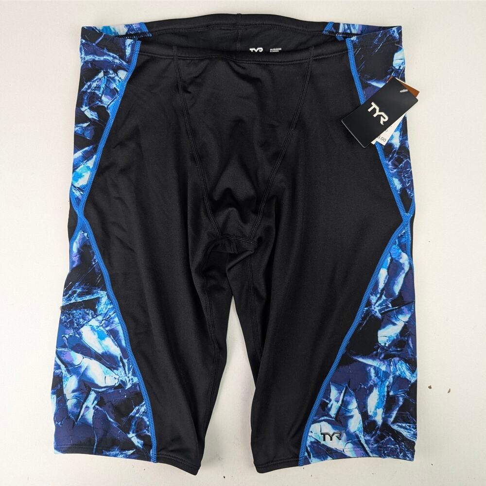 TYR Men's 38 XL Swim Jammers - Black/Blue Ice